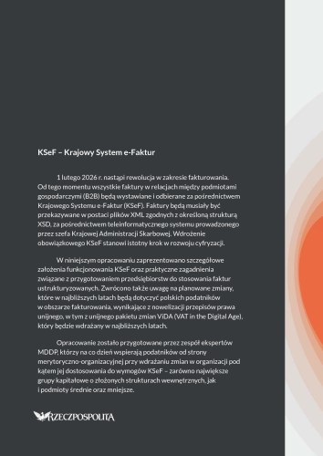 KSeF - Krajowy System e-Faktur - okładka tył